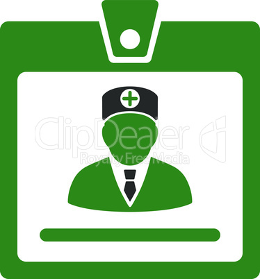 Bicolor Green-Gray--doctor badge.eps