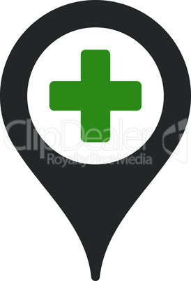 Bicolor Green-Gray--hospital map pointer.eps