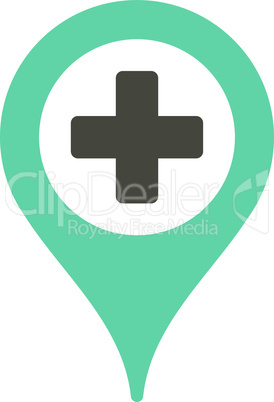 Bicolor Grey-Cyan--hospital map pointer.eps