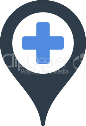 BiColor Smooth Blue--hospital map pointer.eps