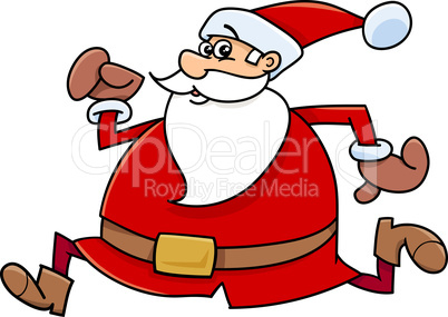 running santa claus cartoon