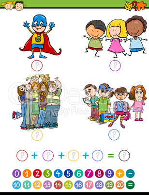 math game cartoon illustration