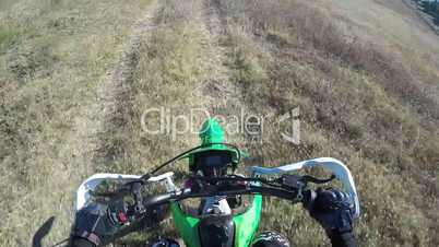 PoV: Flock of sheep running away from enduro racer on dirt bike