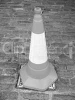 Black and white Traffic cone