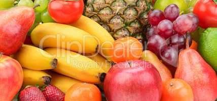 Collection fruit with pineapple