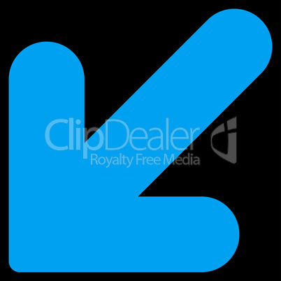 Arrow Down Left flat blue color icon