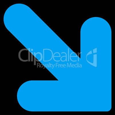 Arrow Down Right flat blue color icon