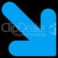 Arrow Down Right flat blue color icon