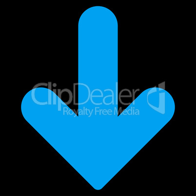 Arrow Down flat blue color icon