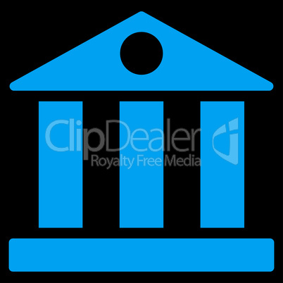 Bank flat blue color icon