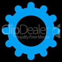 Gear flat blue color icon