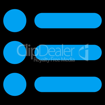 Items flat blue color icon