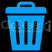 Trash Can flat blue color icon
