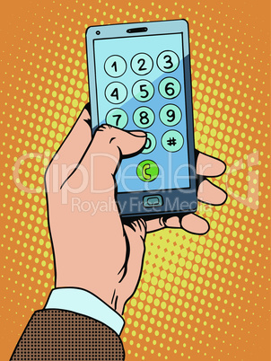 Hand smartphone phone number
