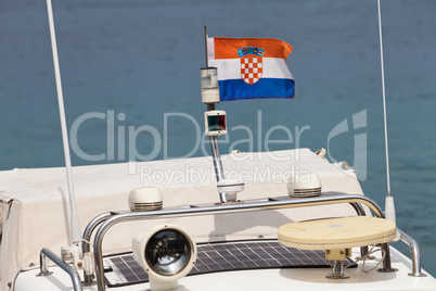 Croatian flag on a yacht