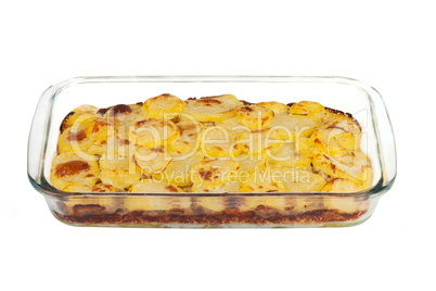 Moussaka - casserole of minced meat and vegetables, traditional