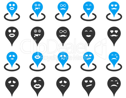 Smiled map marker icons