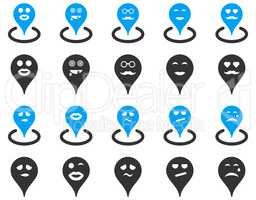 Smiled map marker icons