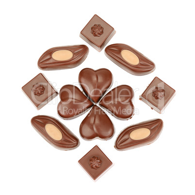 chocolate candy isolated on white background