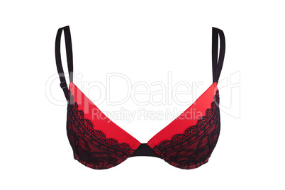 Women's bra in red and black