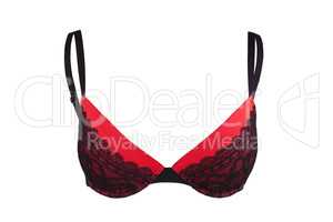 Women's bra in red and black