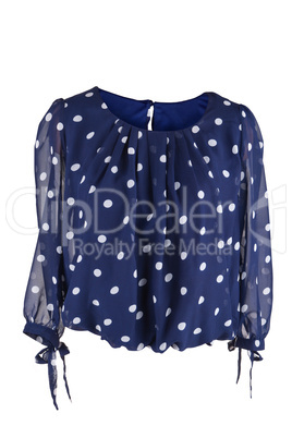 Female blouse with polka dots, isolated on white