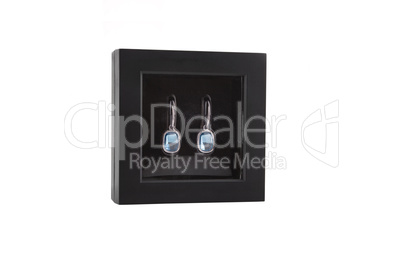 Pair of sapphire earrings in a gift box
