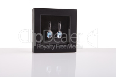 Pair of sapphire earrings in a gift box