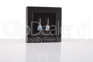 Pair of sapphire earrings in a gift box