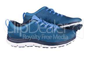 Blue sneakers isolated on white