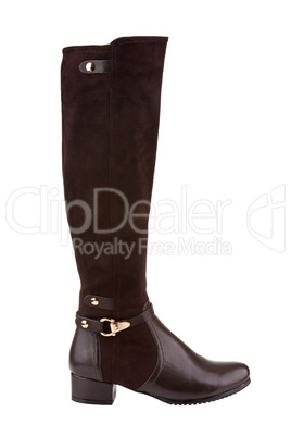 Elegant female knee high boot isolated on white