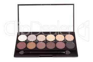 Colorful eyeshadow palette, isolated on white