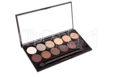 Colorful eyeshadow palette, isolated on white