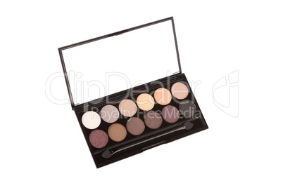 Colorful eyeshadow palette, isolated on white