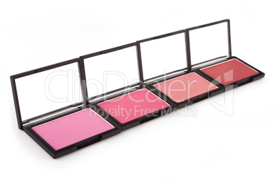 Pink blush palettes isolated on white