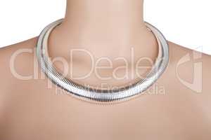 Silver statement necklace on a mannequin