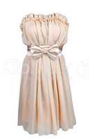 Beige cocktail dress with satin bow