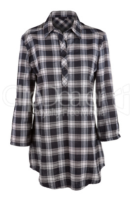 Plaid female shirt isolated on white