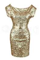 Golden sequin dress with golden belt