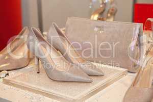 Elegant bridesmaid shoes and purse