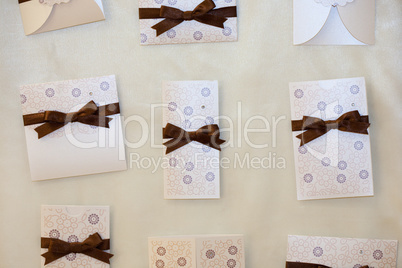 Handmade wedding invitation made of paper
