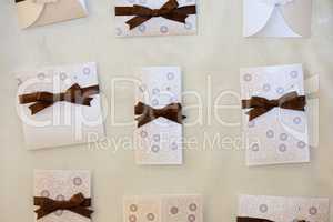 Handmade wedding invitation made of paper