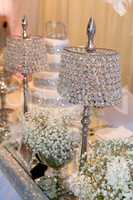 Beautiful crystal lamps decorating the table