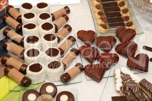 Diversity of pastry with chocolate