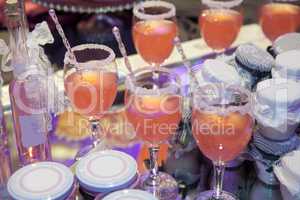 Fruit cocktails on a party