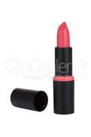 Pink lipstick isolated on white