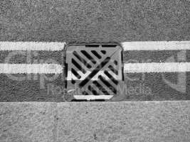 Black and white Manhole detail