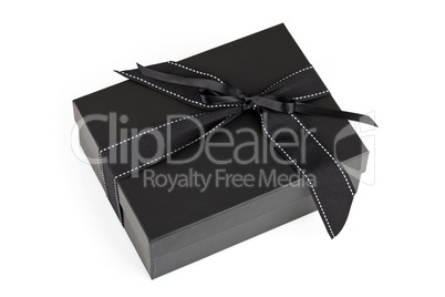 Black box with silk ribbon
