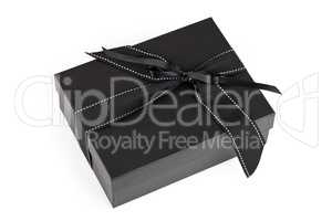 Black box with silk ribbon