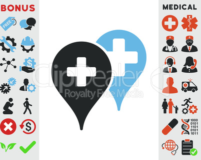 Bicolor Blue-Gray--medical map markers.eps